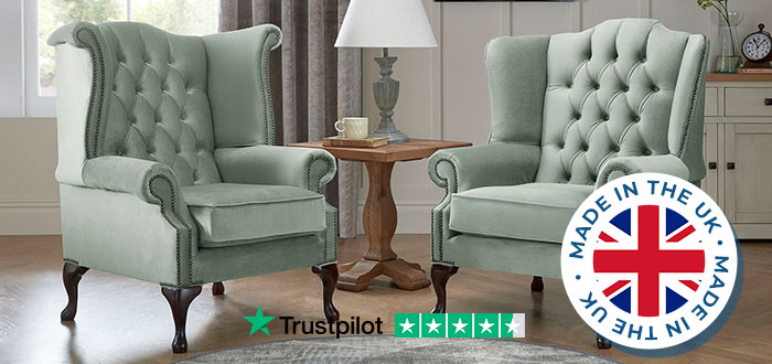  Wing & Arm Chairs - Antique Green - Chairs