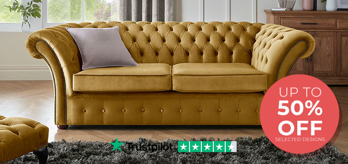  Fabric Sofas & Chairs - Gold - Corner Sofas - Cushion Seat