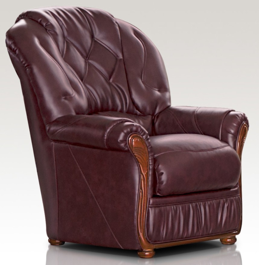 Product photograph of Alabama Handmade Sofa Armchair Genuine Italian Burgandy Real Leather from Chesterfield Sofas