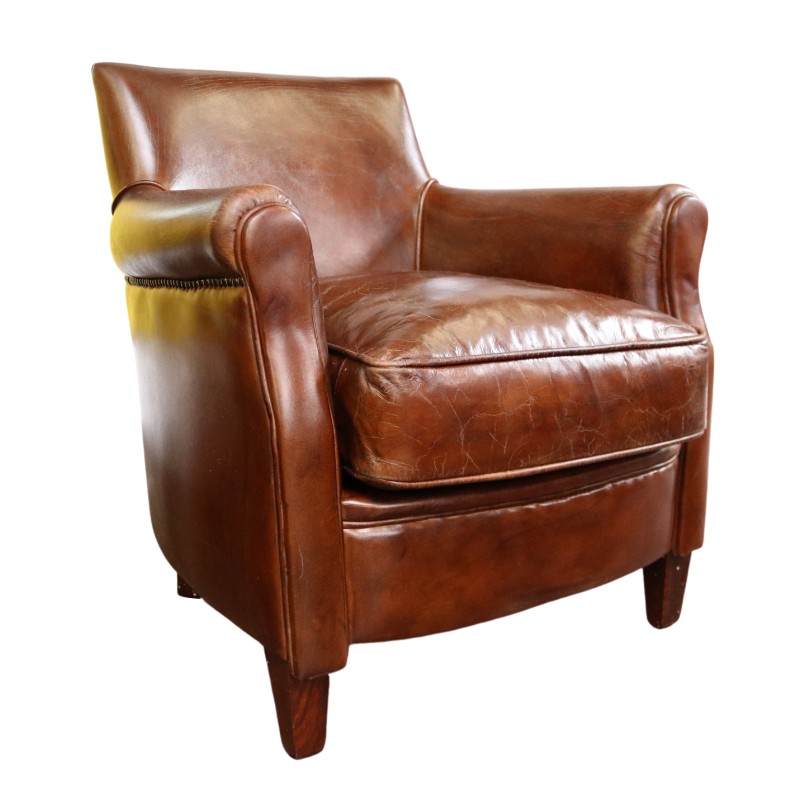 Product photograph of Alfie Handmade Vintage Brown Distressed Real Leather Chair from Chesterfield Sofas