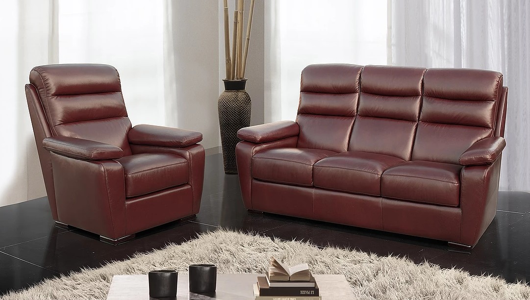 Product photograph of Amalfi Original 3 Seater Armchair Armchair Sofa Suite Italian Wine Real Leather from Chesterfield Sofas