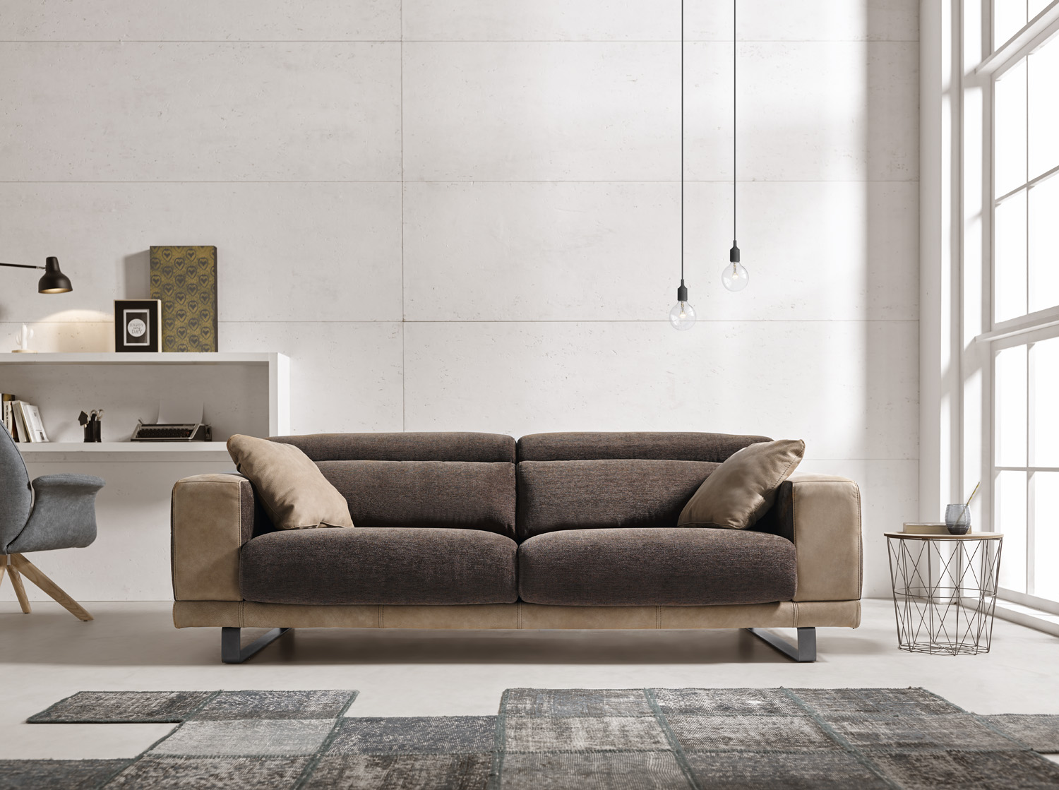 Product photograph of Ambar Original 3 Seater Sofa Italian Brown Real Fabric from Chesterfield Sofas