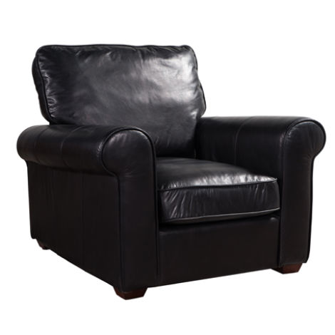 Product photograph of Argos Handmade Vintage Armchair Distressed Black Real Leather from Chesterfield Sofas