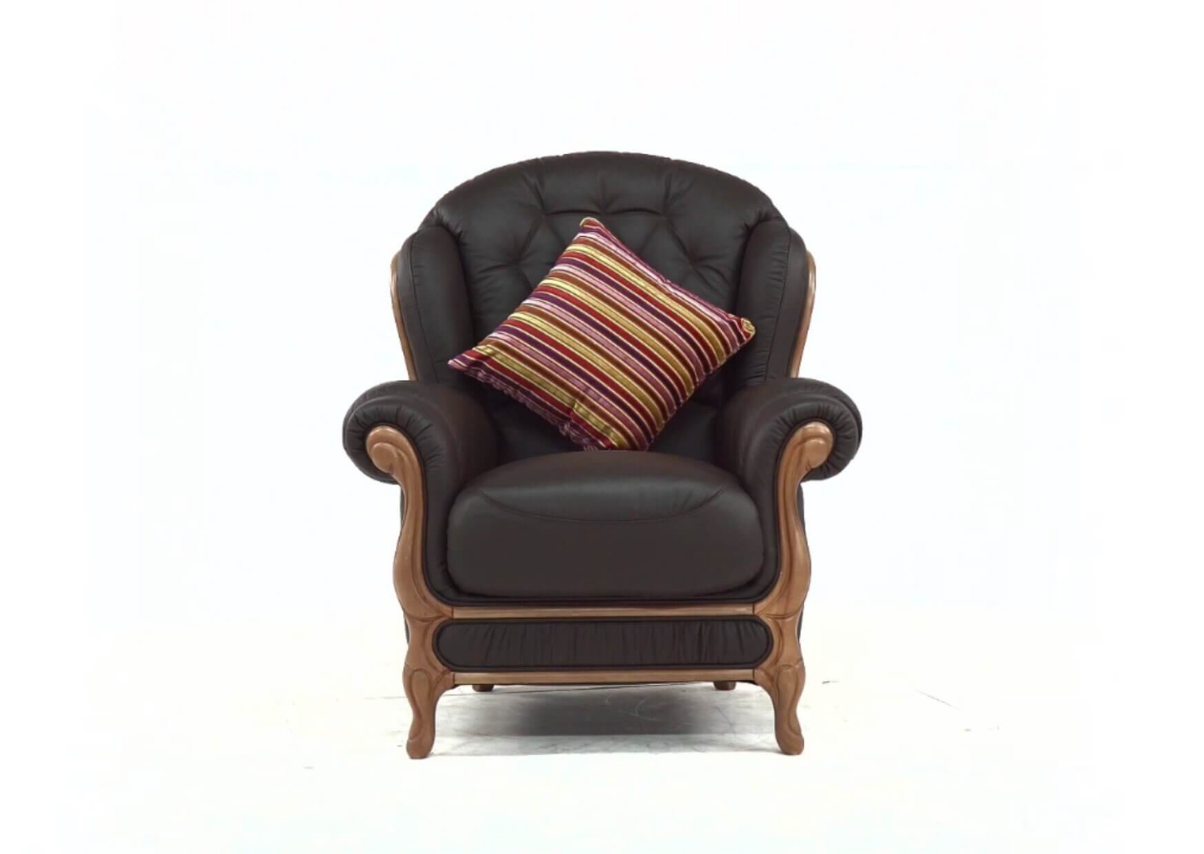 Product photograph of Arizona Custom Made Armchair Genuine Italian Real Black Leather from Chesterfield Sofas
