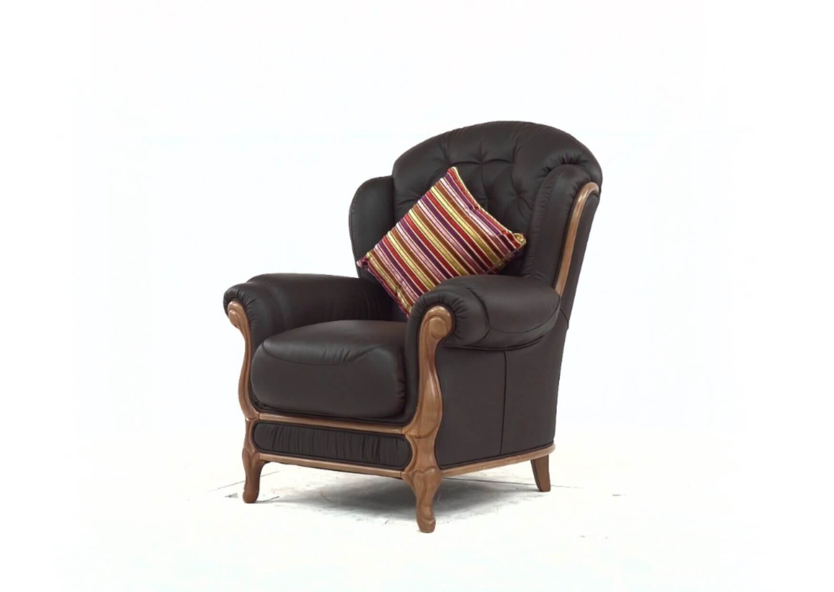 Product photograph of Arizona Custom Made Armchair Genuine Italian Real Black Leather from Chesterfield Sofas.