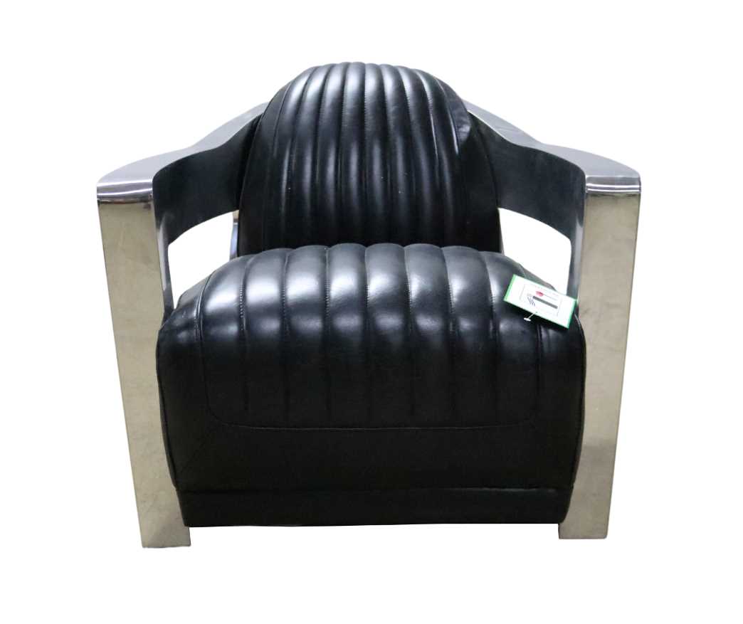 Product photograph of Aviator Armchair Luxury Vintage Retro Distressed Black Real Leather from Chesterfield Sofas.