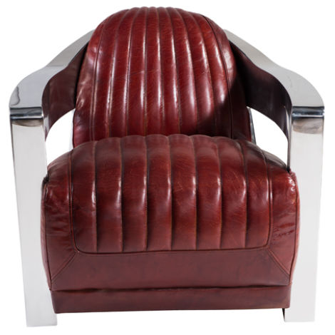 Product photograph of Aviator Armchair Luxury Vintage Retro Distressed Rouge Red Real Leather from Chesterfield Sofas.