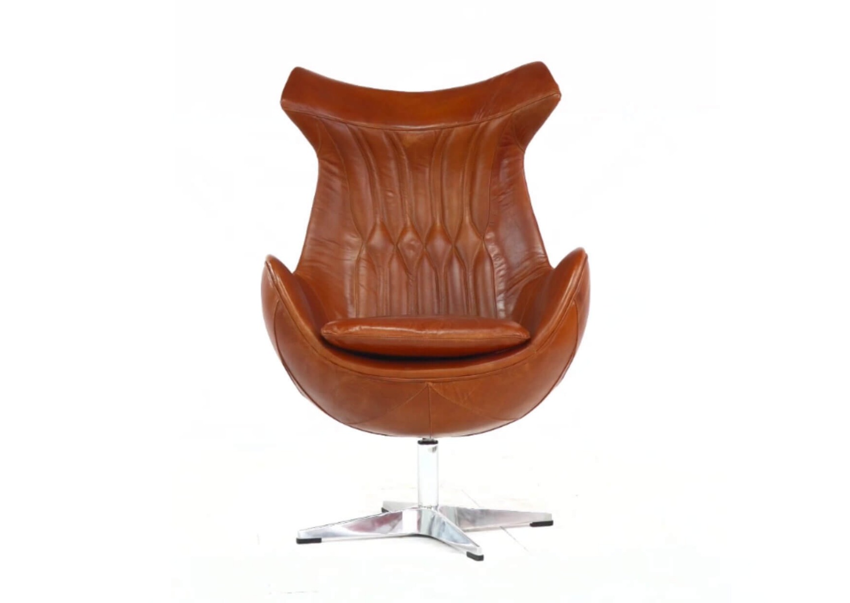 Product photograph of Aviator Enterprise Armchair Swivel Egg Vintage Tan Distressed Real Leather from Chesterfield Sofas