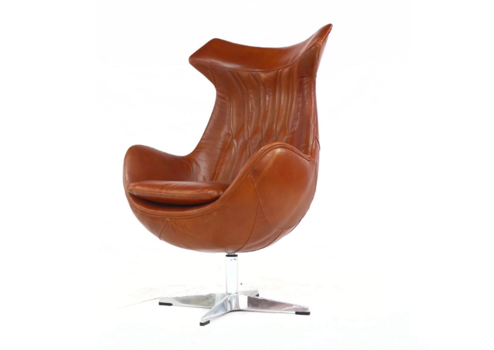 Product photograph of Aviator Enterprise Armchair Swivel Egg Vintage Tan Distressed Real Leather from Chesterfield Sofas.