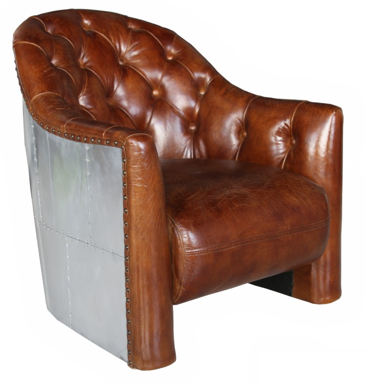 Product photograph of Aviator Handmade Chesterfield Armchair Vintage Brown Real Leather from Chesterfield Sofas
