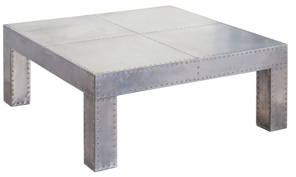 Product photograph of Aviator Handmade Large Square Aluminium Coffee Table from Chesterfield Sofas
