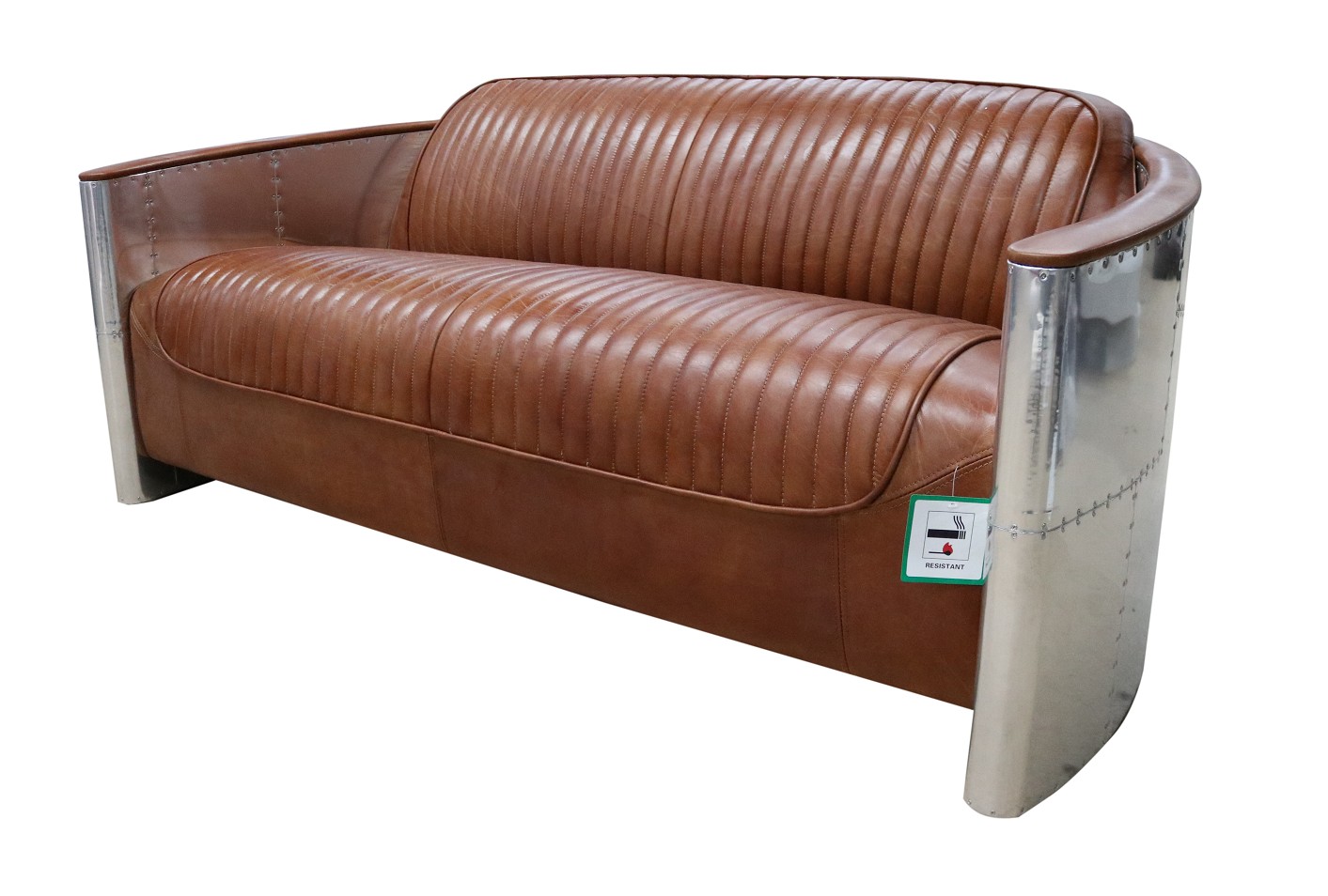Product photograph of Aviator Handmade Pilot 3 Seater Sofa Vintage Tan Distressed Real Leather from Chesterfield Sofas.