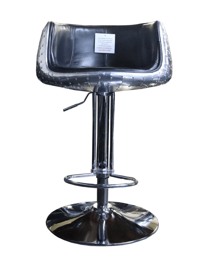 Product photograph of Aviator Handmade Vintage Barstool Distressed Black Real Leather from Chesterfield Sofas