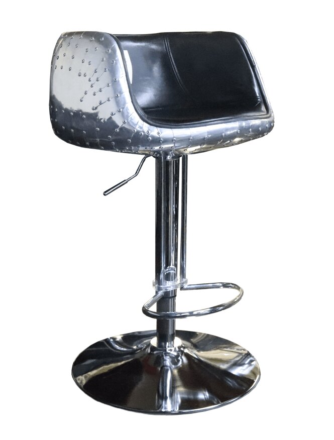Product photograph of Aviator Handmade Vintage Barstool Distressed Black Real Leather from Chesterfield Sofas.