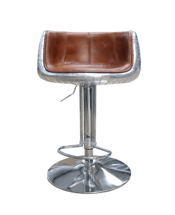 Product photograph of Aviator Handmade Vintage Barstool Distressed Tan Real Leather from Chesterfield Sofas