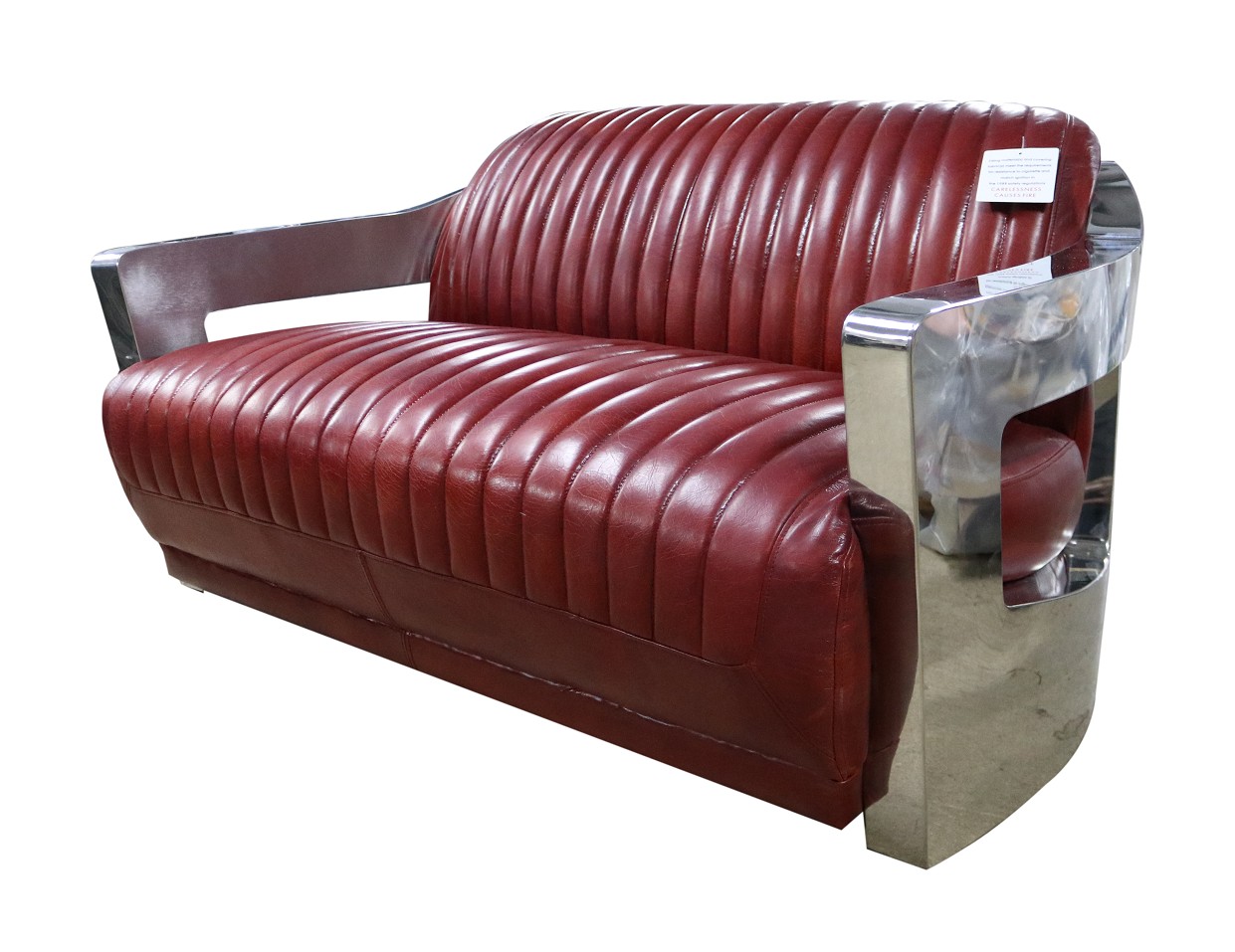 Product photograph of Aviator Handmade Vintage Retro 2 Seater Sofa Distressed Rouge Red Real Leather from Chesterfield Sofas.
