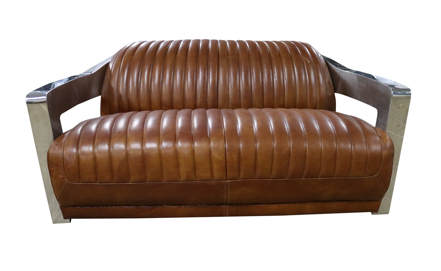 Product photograph of Aviator Handmade Vintage Retro 2 Seater Sofa Distressed Tan Real Leather from Chesterfield Sofas
