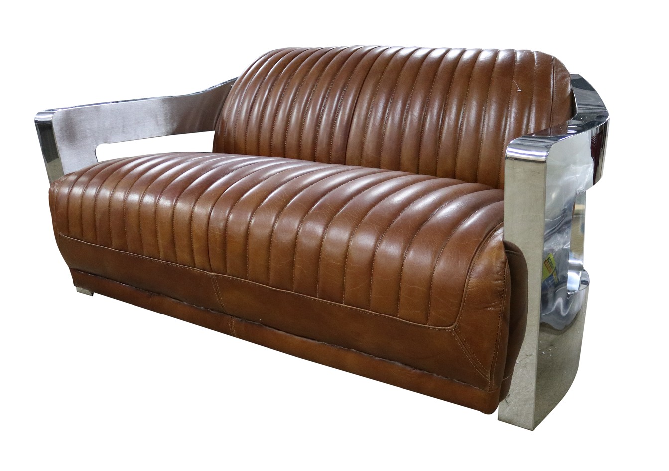Product photograph of Aviator Handmade Vintage Retro 2 Seater Sofa Distressed Tan Real Leather from Chesterfield Sofas.