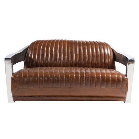 Product photograph of Aviator Handmade Vintage Retro Settee Sofa Suite Distressed Real Leather from Chesterfield Sofas.