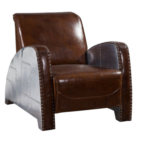 Product photograph of Aviator Horatio Genuine Vintage Armchair Distressed Brown Real Leather from Chesterfield Sofas