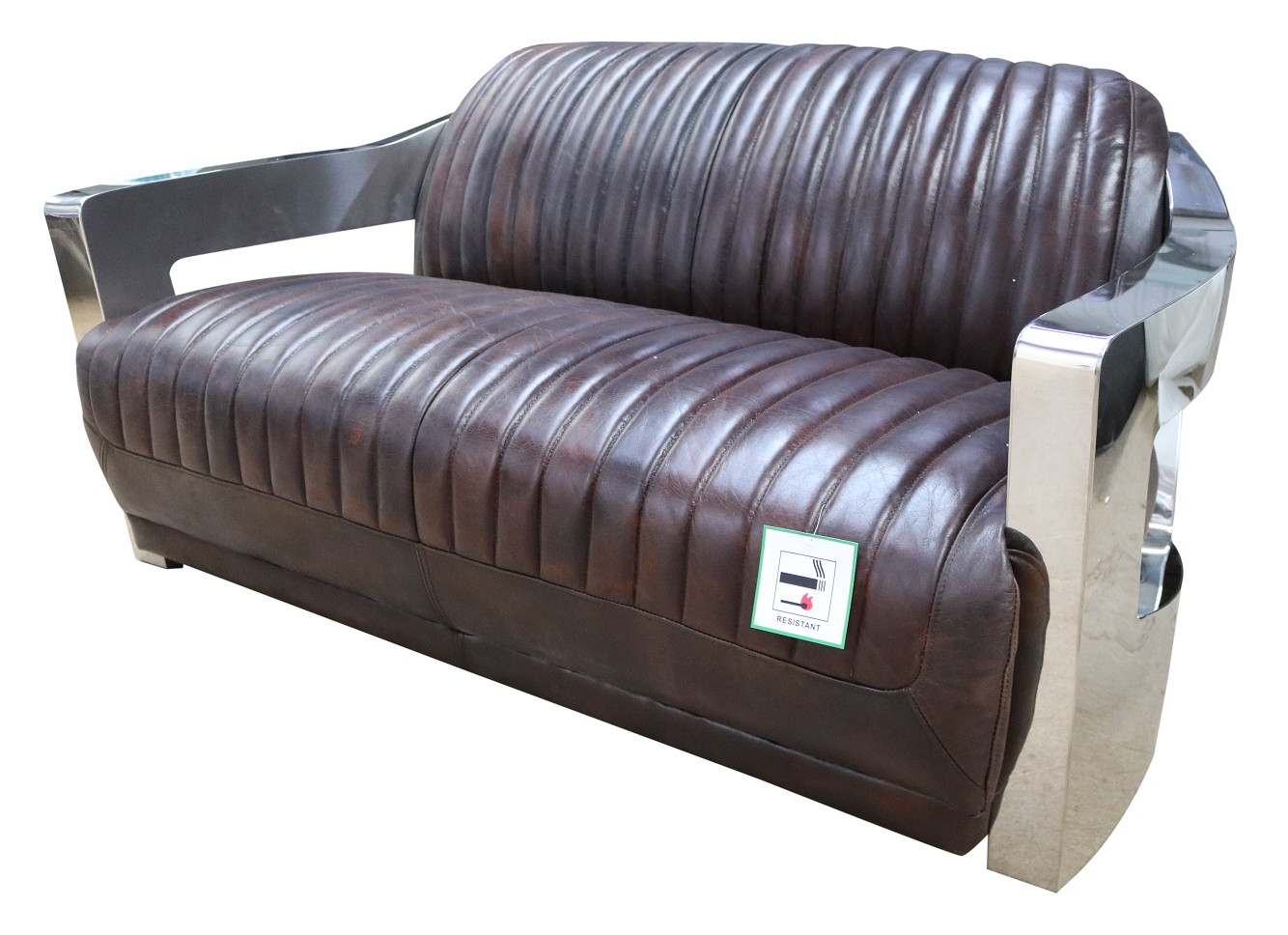 Product photograph of Aviator Original Vintage Retro 3 Seater Sofa Distressed Tobacco Brown Real Leather from Chesterfield Sofas.