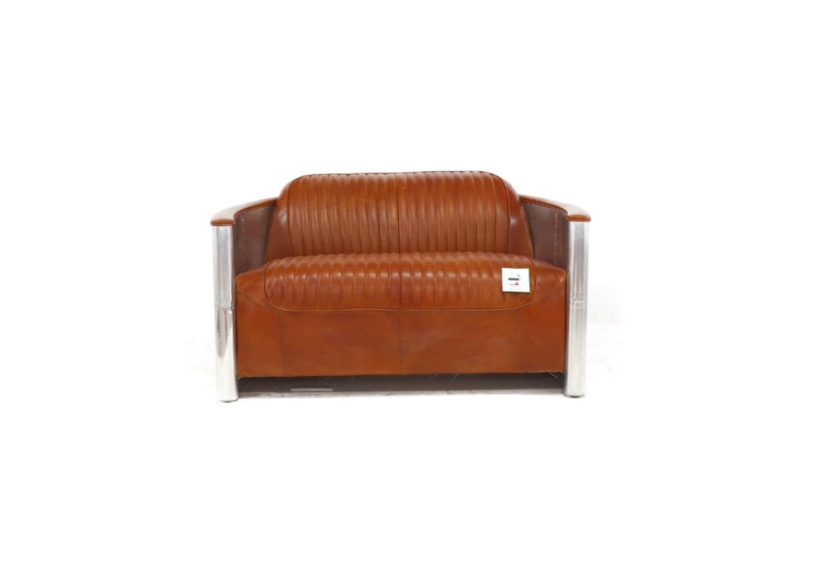 Product photograph of Aviator Pilot Vintage 2 Seater Sofa Tan Distressed Real Leather from Chesterfield Sofas
