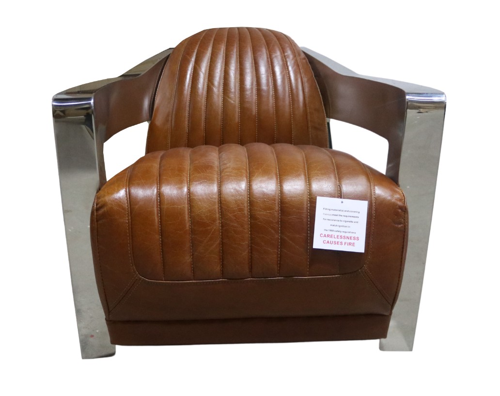 Product photograph of Aviator Vintage Retro Distressed Tan Real Leather Armchair from Chesterfield Sofas.
