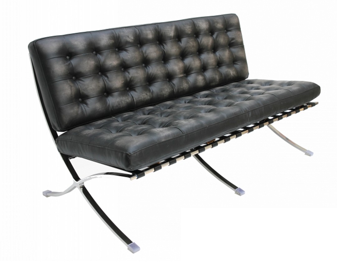 Product photograph of Barcelona Handmade 2 Seater Sofa Vintage Black Distressed Real Leather from Chesterfield Sofas