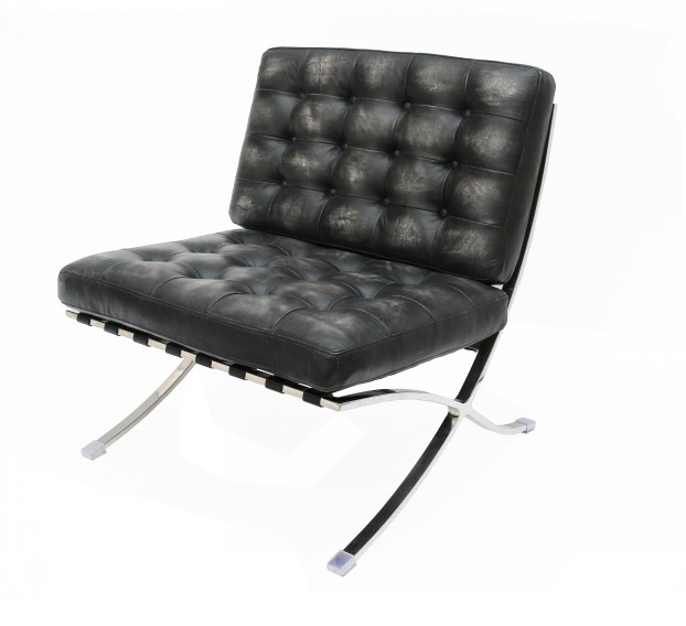Product photograph of Barcelona Handmade Vintage Chair Distressed Black Real Leather from Chesterfield Sofas