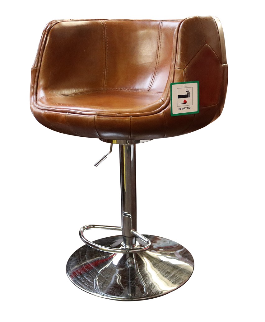 Product photograph of Barstool Grande Vintage Tan Real Distressed Leather from Chesterfield Sofas.