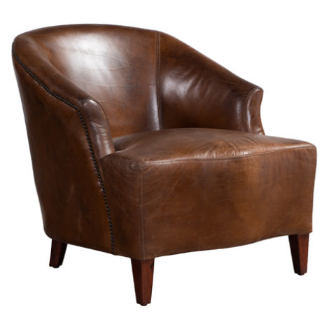 Product photograph of Bastille Genuine Vintage Chair Distressed Brown Real Leather from Chesterfield Sofas