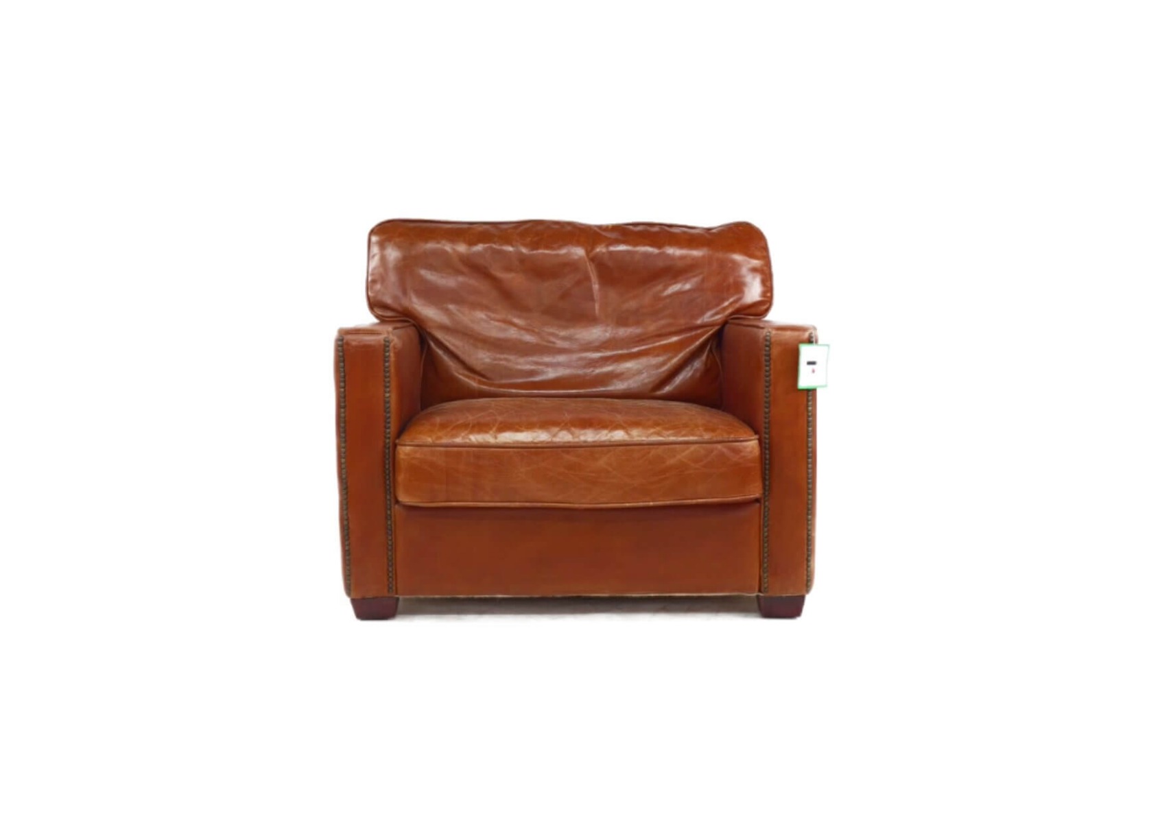 Product photograph of Horwich Vintage Distressed Tan Real Leather Armchair from Chesterfield Sofas.