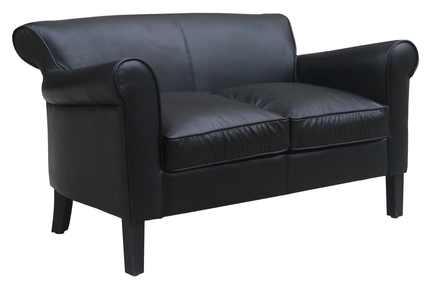 Product photograph of Bayswater Handmade 2 Seater Sofa Vintage Distressed Black Real Leather from Chesterfield Sofas