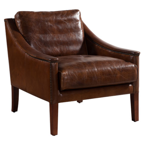 Product photograph of Belvedere Custom Made Chair Vintage Brown Distressed Real Leather from Chesterfield Sofas
