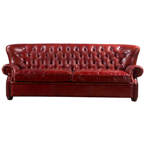 Product photograph of Beresford Chesterfield 3 Seater Sofa Vintage Distressed Rouge Red Real Leather from Chesterfield Sofas
