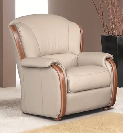 Product photograph of Bergamo Handmade Armchair Genuine Italian Cream Real Leather from Chesterfield Sofas