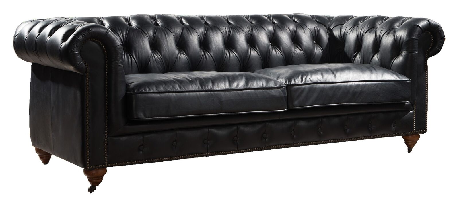 Product photograph of Berlin Chesterfield 3 Seater Vintage Black Distressed Real Leather Sofa from Chesterfield Sofas