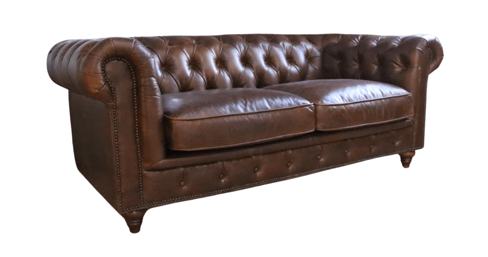 Product photograph of Berlin Genuine Chesterfield 2 Seater Sofa Vintage Brown Distressed Real Leather from Chesterfield Sofas.