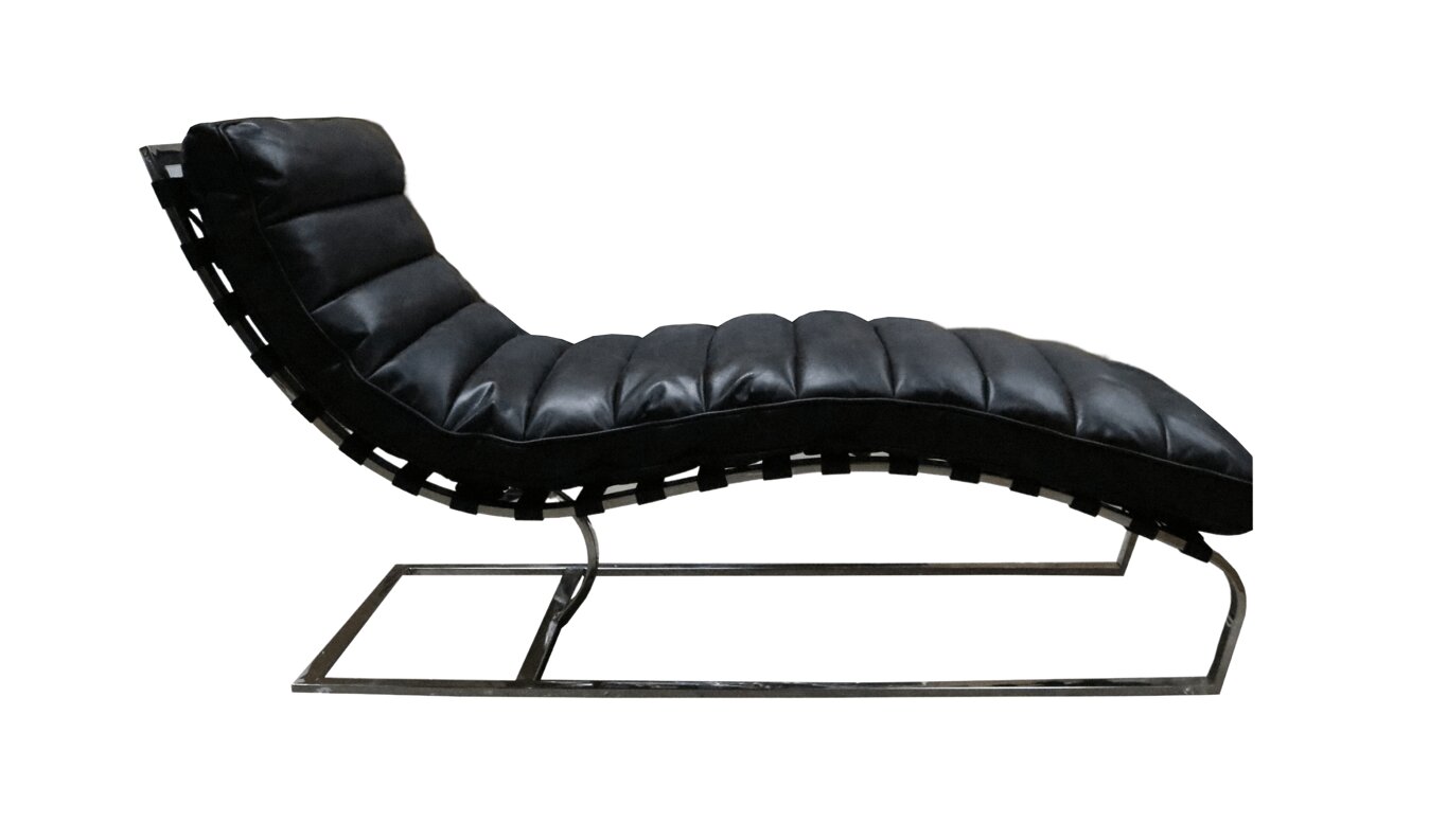 Product photograph of Bilbao Chaise Lounge Daybed Vintage Distressed Black Real Leather from Chesterfield Sofas