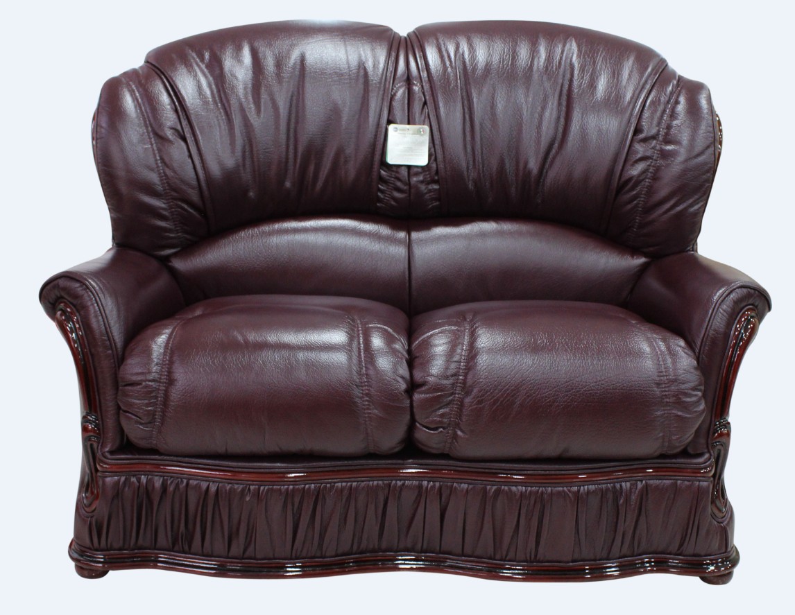 Product photograph of Bologna Handmade 2 Seater Sofa Genuine Italian Buffalo Burgandy Real Leather from Chesterfield Sofas