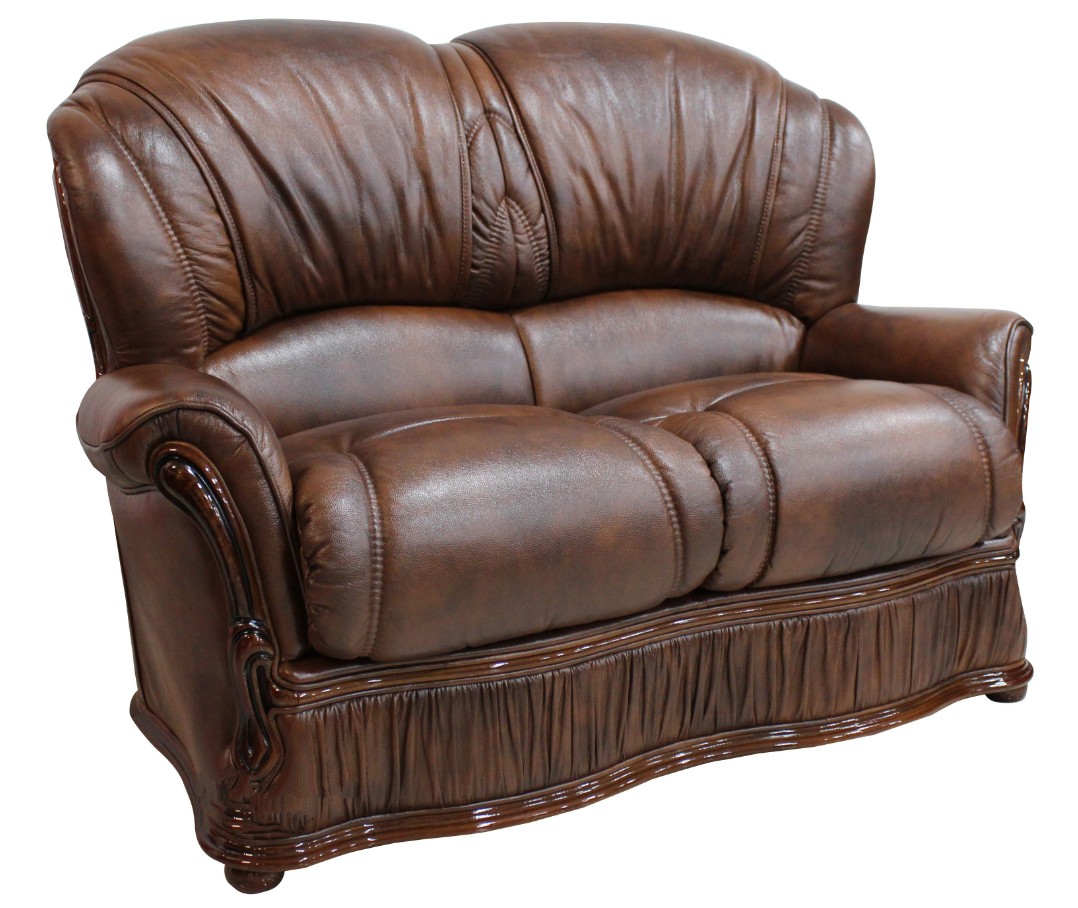 Product photograph of Bologna Handmade 2 Seater Sofa Genuine Italian Tabak Brown Real Leather from Chesterfield Sofas.