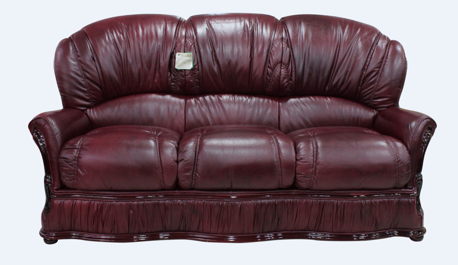 Product photograph of Bologna Handmade 3 Seater Sofa Genuine Italian Burgandy Real Leather from Chesterfield Sofas