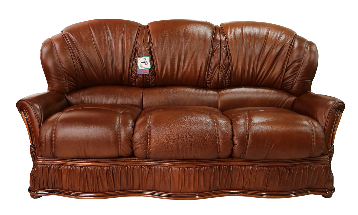 Product photograph of Bologna Handmade 3 Seater Sofa Genuine Italian Tabak Brown Real Leather from Chesterfield Sofas