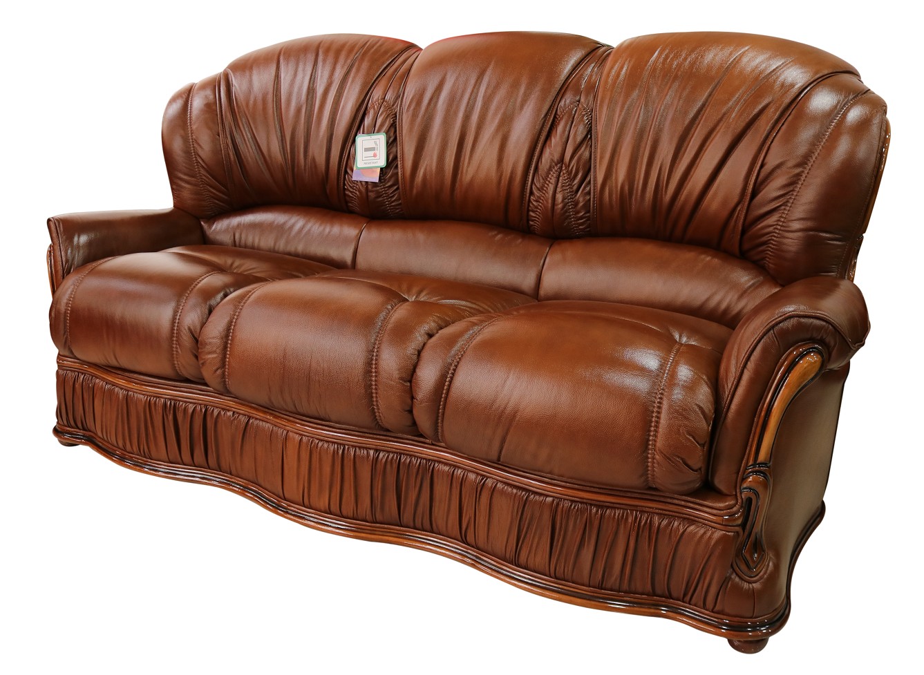 Product photograph of Bologna Handmade 3 Seater Sofa Genuine Italian Tabak Brown Real Leather from Chesterfield Sofas.