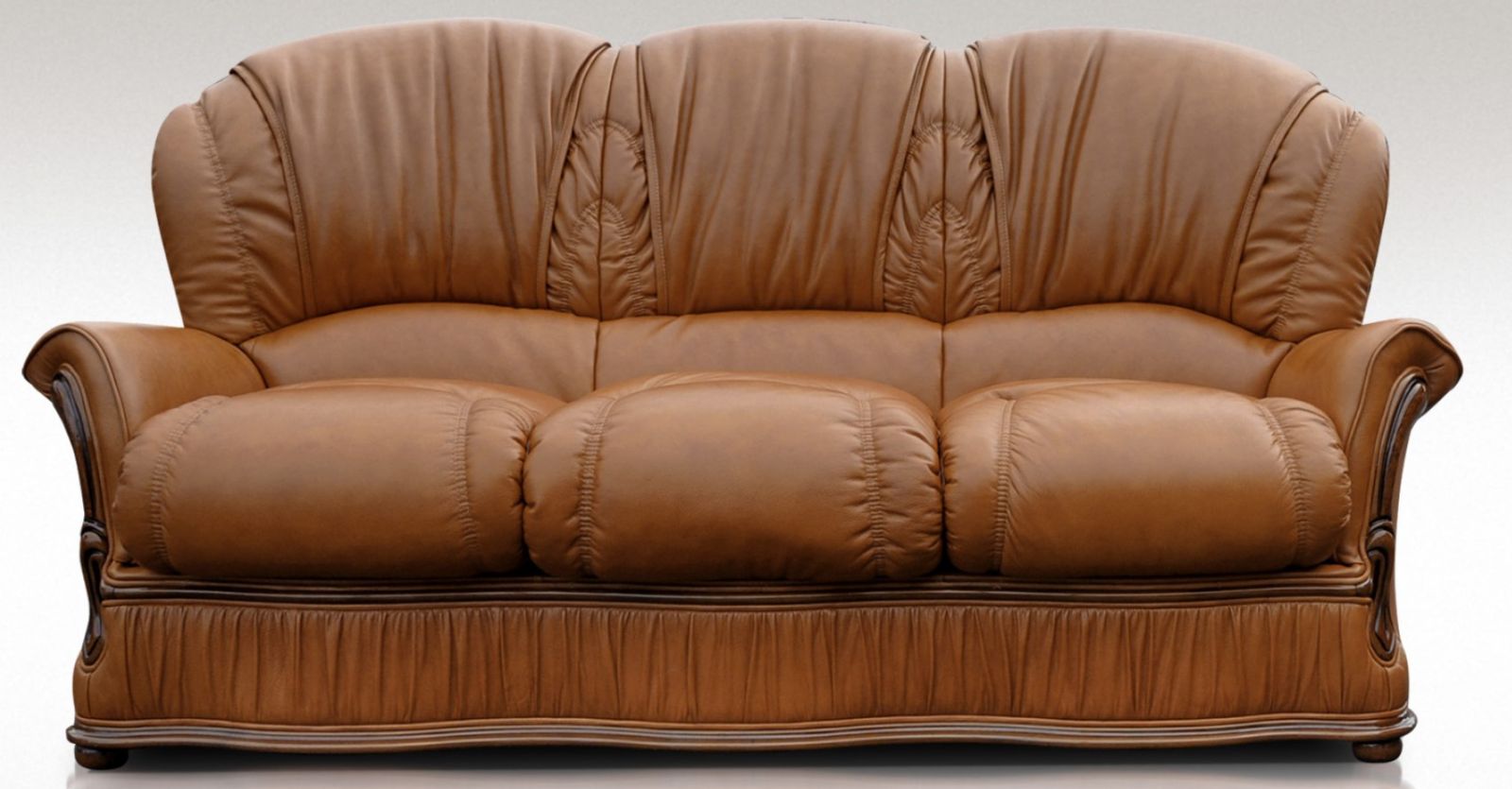 Product photograph of Bologna Handmade 3 Seater Sofa Genuine Italian Tan Real Leather from Chesterfield Sofas