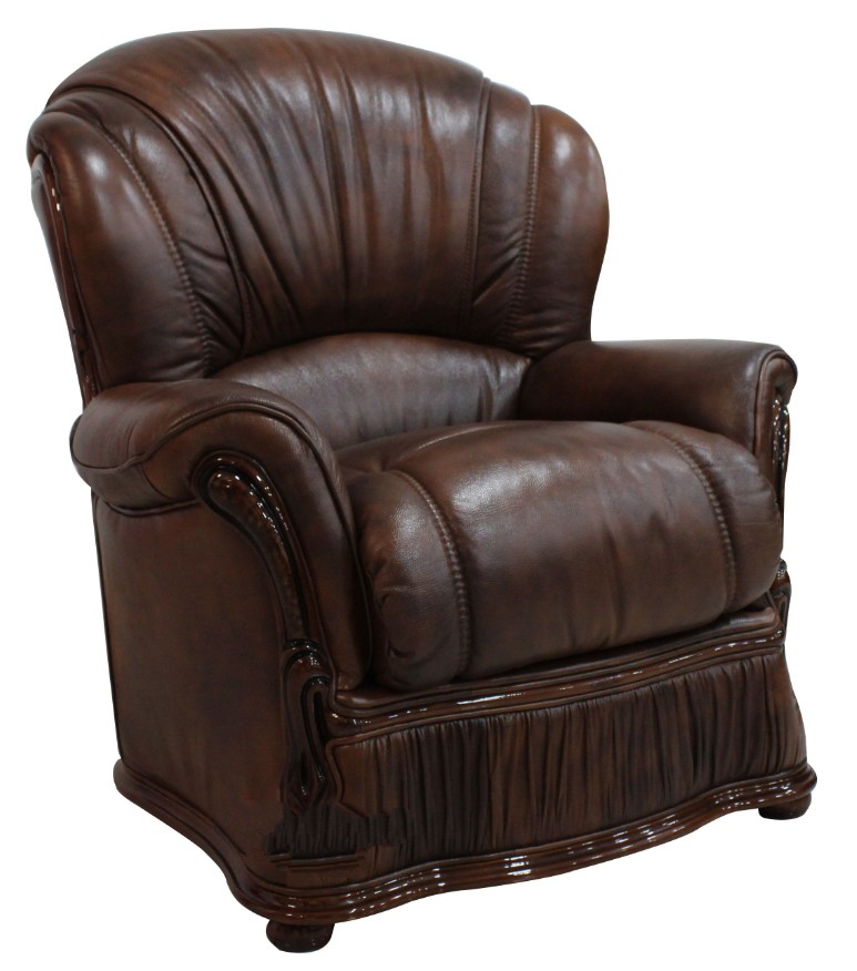 Product photograph of Bologna Handmade Armchair Genuine Italian Tabak Brown Real Leather from Chesterfield Sofas