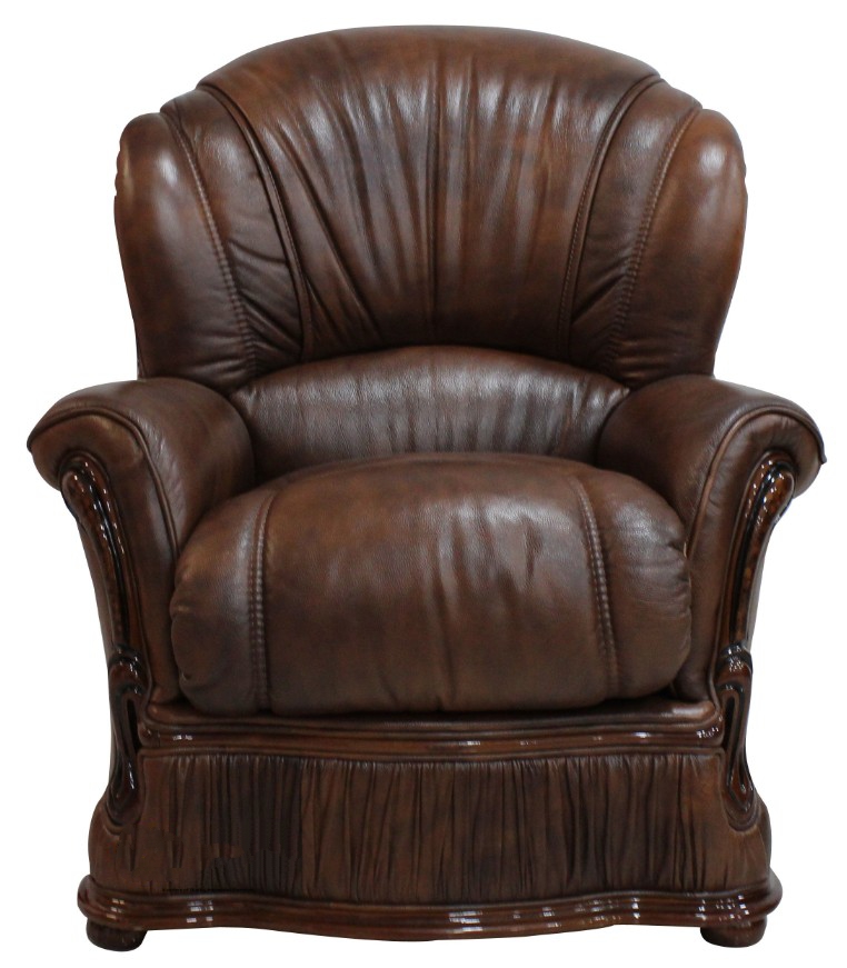 Product photograph of Bologna Handmade Armchair Genuine Italian Tabak Brown Real Leather from Chesterfield Sofas.
