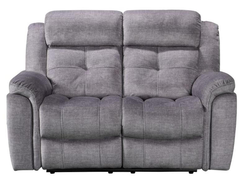 Product photograph of Bowery Handmade 2 Seater Reclining Sofa Silver Real Fabric In Stock from Chesterfield Sofas