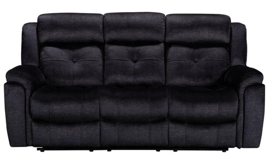 Product photograph of Bowery Handmade 3 Seater Reclining Sofa Charcoal Grey Real Fabric In Stock from Chesterfield Sofas