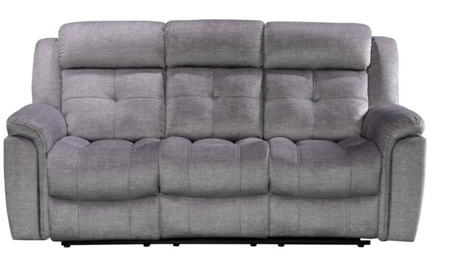 Product photograph of Bowery Handmade 3 Seater Reclining Sofa Silver Real Fabric In Stock from Chesterfield Sofas